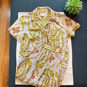 Anthropologie Paisley Skirt Set